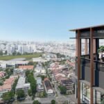 Luxurious rooftop infinity pool at The Continuum offering panoramic views of Singapore’s city skyline